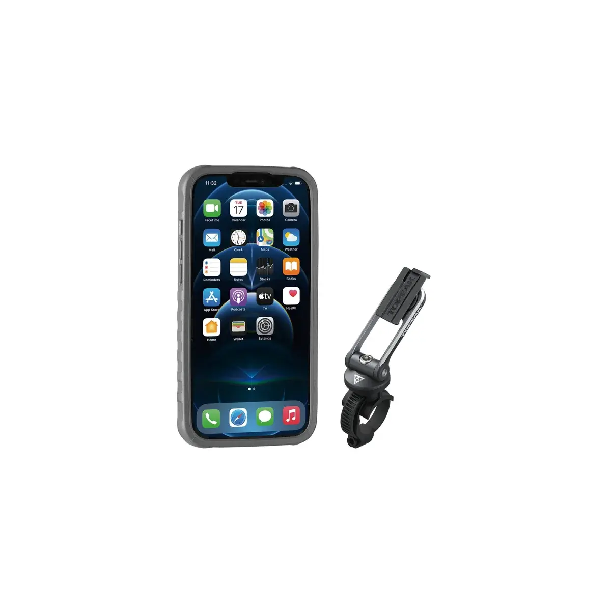 Handyhülle TOPEAK RideCase für iPhone 12 Pro Max schwarz/grau