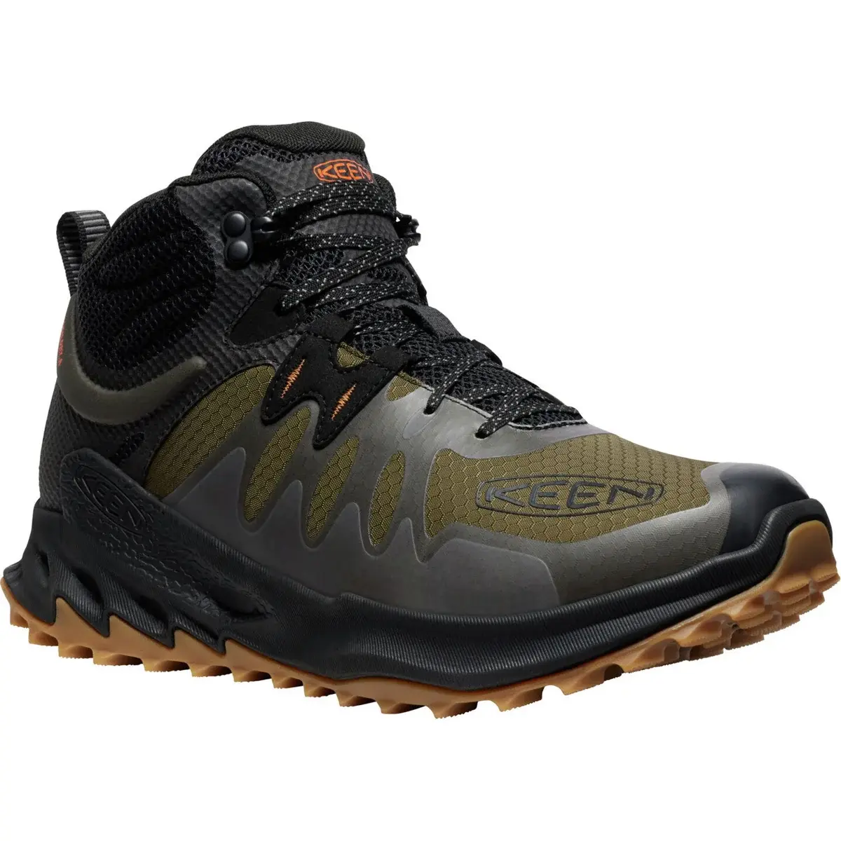 Pánská turistická bota KEEN Zionic Mid WP Men dark olive/scarlet ibis
