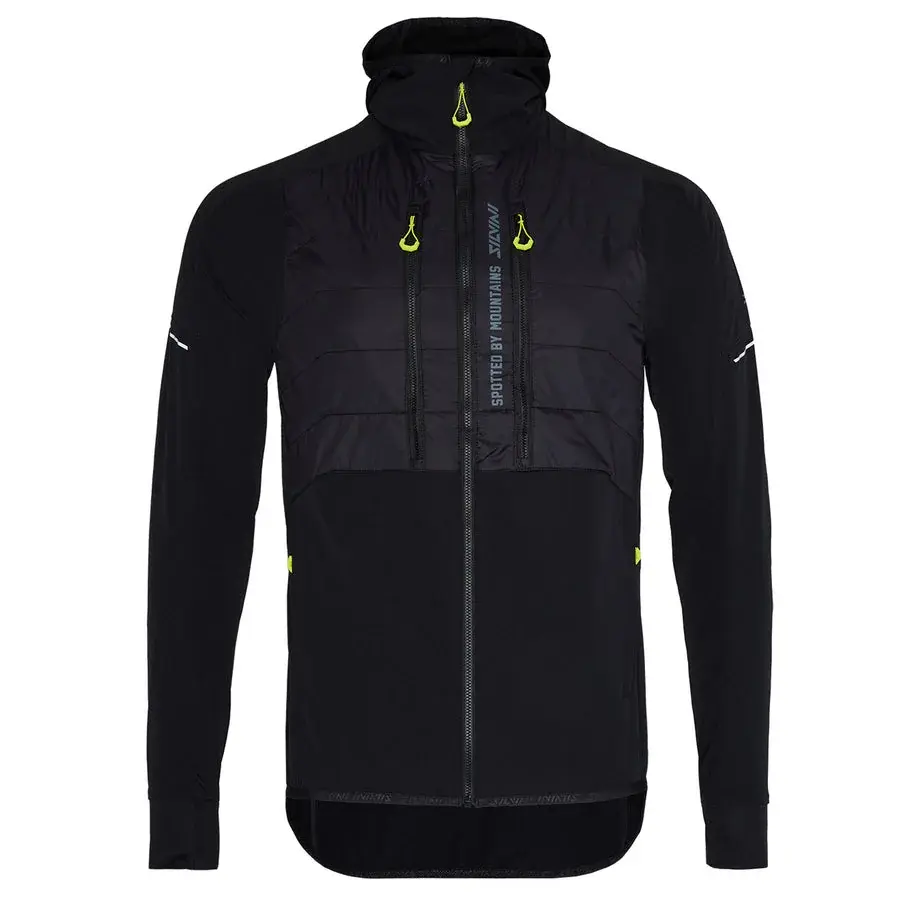 Herren-Skitourenjacke Silvini Core black-lime
