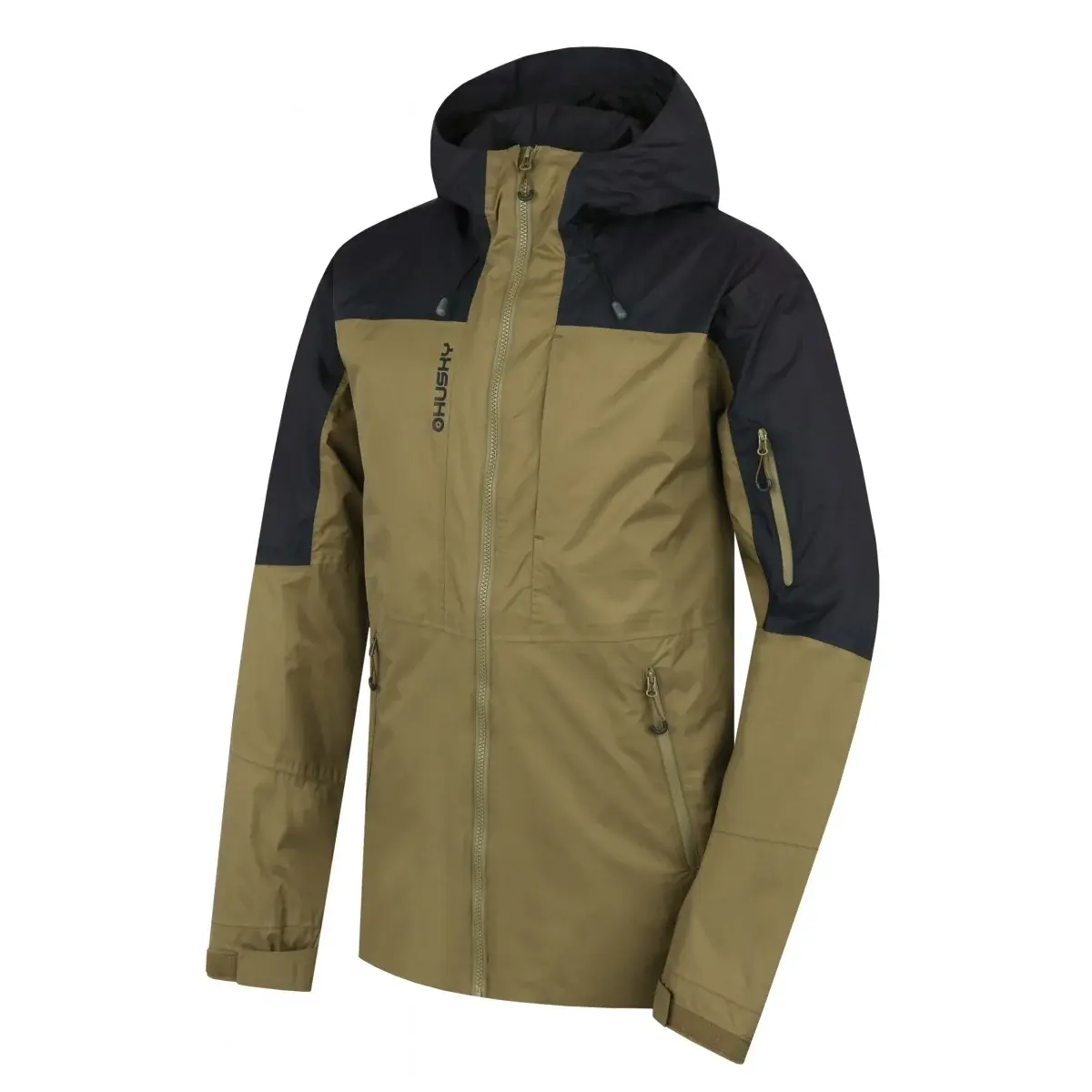 Pánská hardshell bunda Husky Nickin M khaki/black