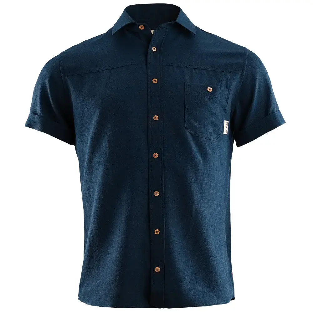 Herrenhemd Aclima LeisureWool Short Sleeve Shirt navy blazer
