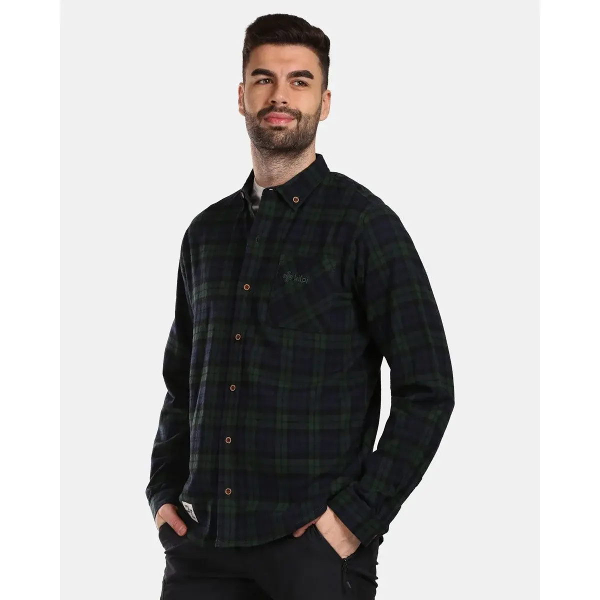 Kilpi Herren-Sporthemd Kilpi Flanny-M dunkelgrün