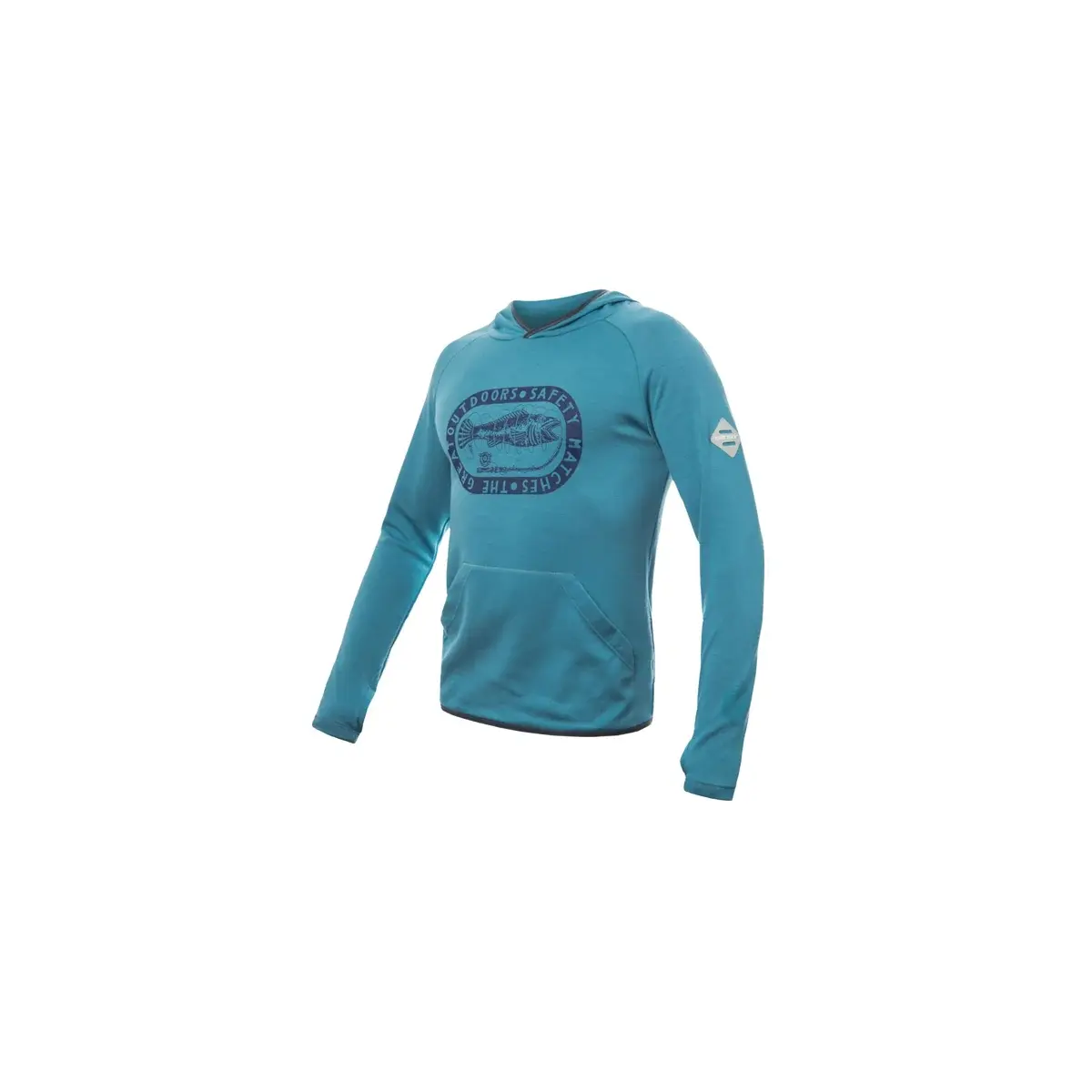 Sensor Herren-Merino-Sweatshirt Sensor Upper Outdoors Kängurutasche mint blue