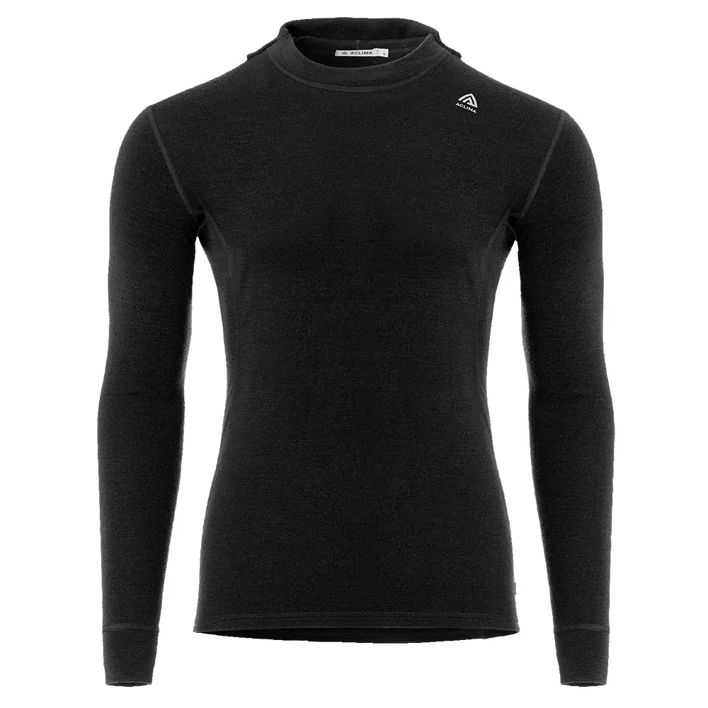 Herren-Sweatshirt Aclima WarmWool hoodsweater V2 jet black