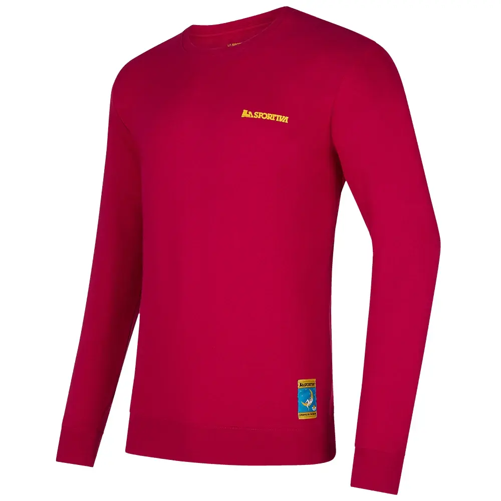 Herren-Sweatshirt La Sportiva CLIMBING ON THE MOON fucsia/giallo