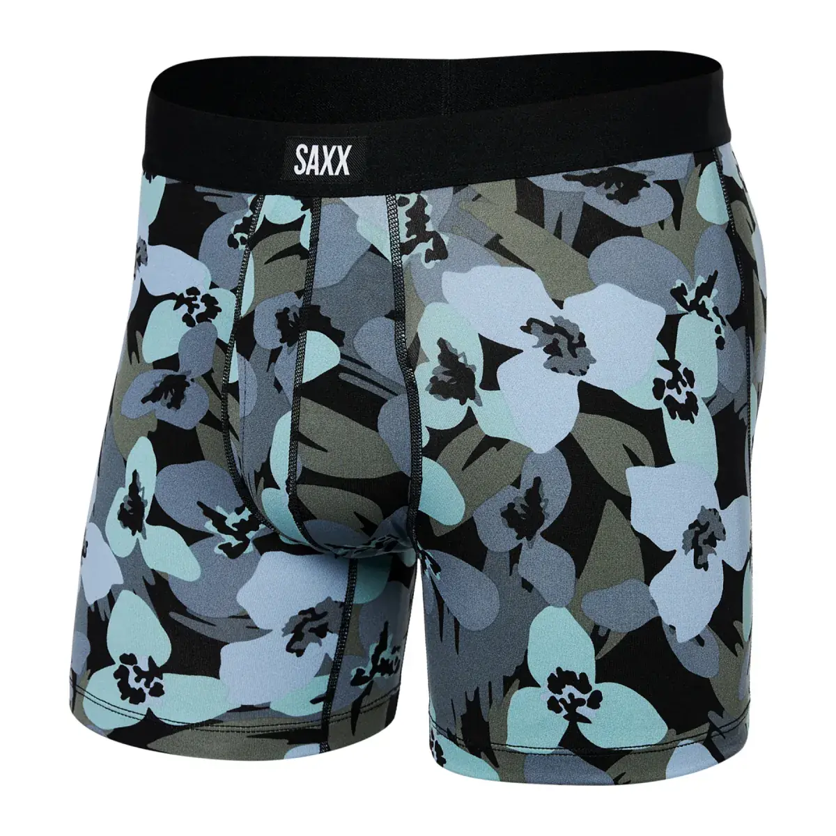 Pánské boxerky SAXX Daytripper Boxer Brief Fly Camo Flowers-Blue Fog