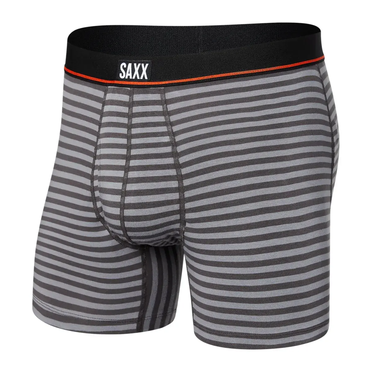 Pánské boxerky SAXX Non-Stop Stretch Cotton Boxer Brief Fly Hiker Stripe-Grey