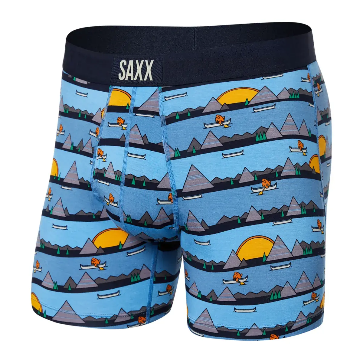 Pánské boxerky SAXX Ultra Super Soft Boxer Brief Fly Lazy River-Blue