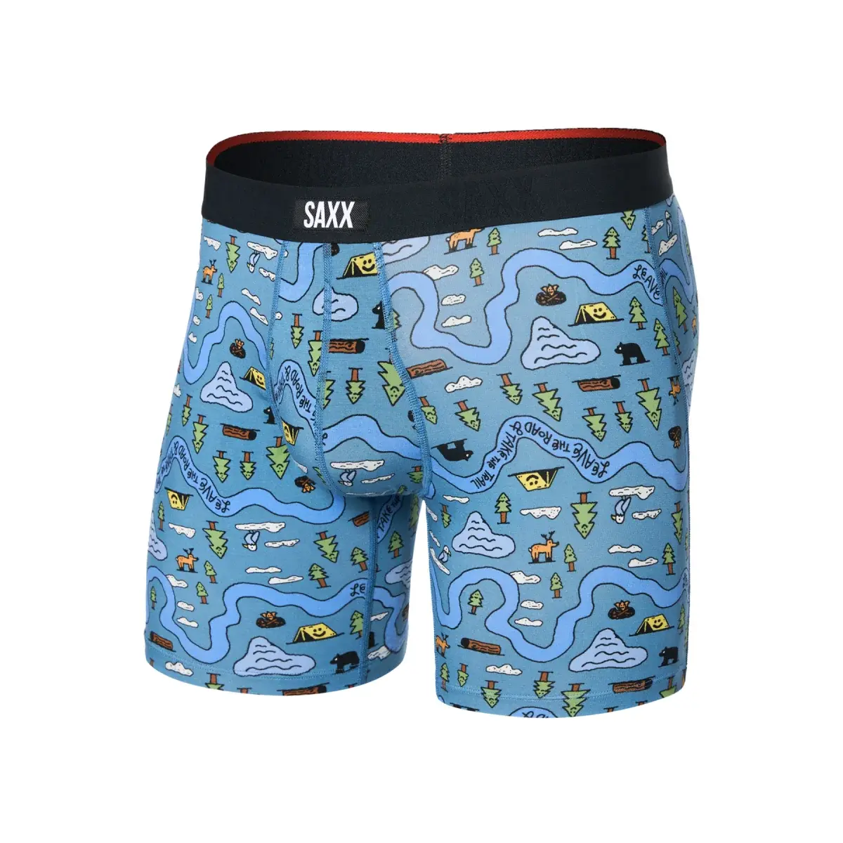 Pánské boxerky SAXX Vibe Xtra Boxer Brief Fly Take The Trail-Slate