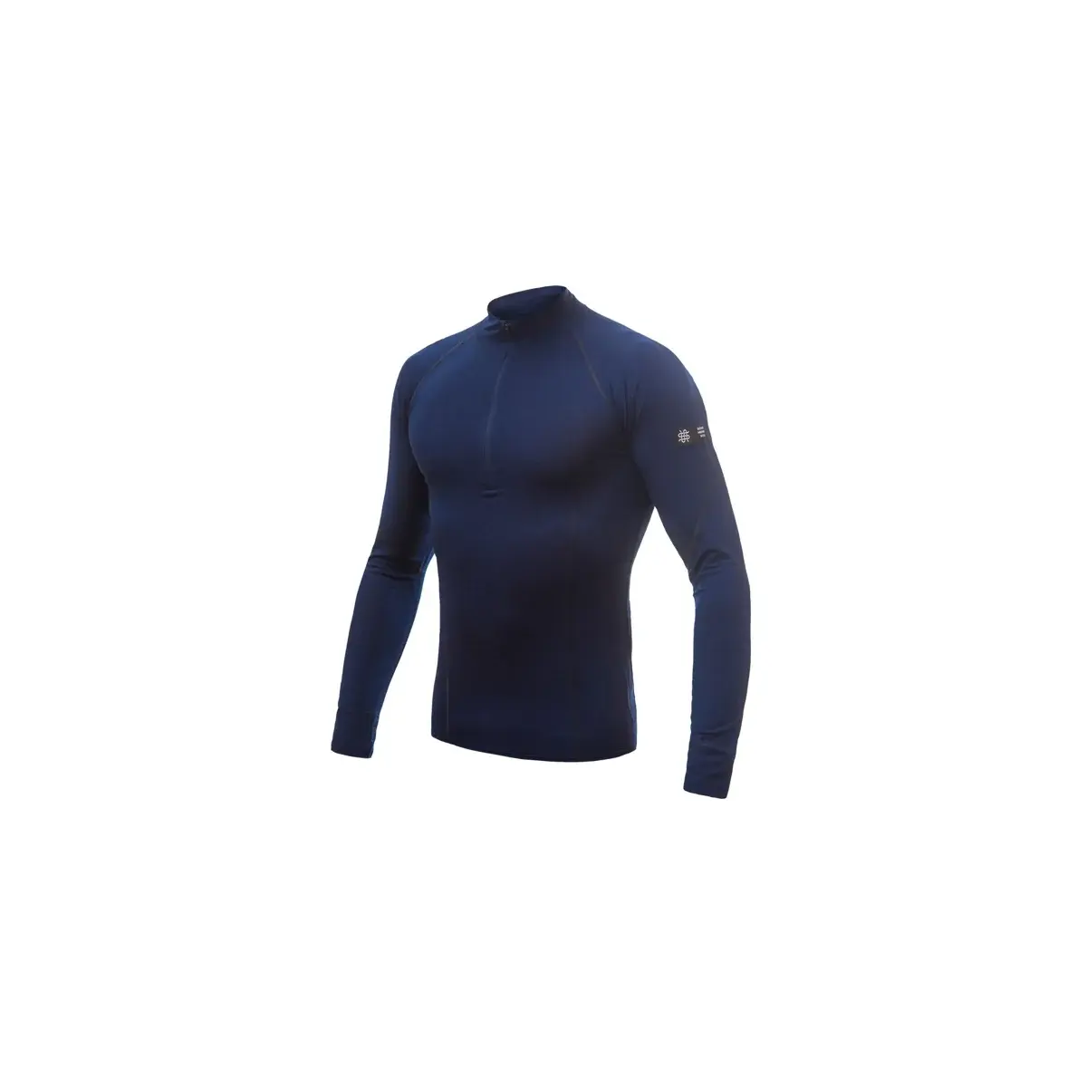 Langarm-Herrenfunktionsshirt mit Stehkragen Sensor Merino Active Dunkelblau