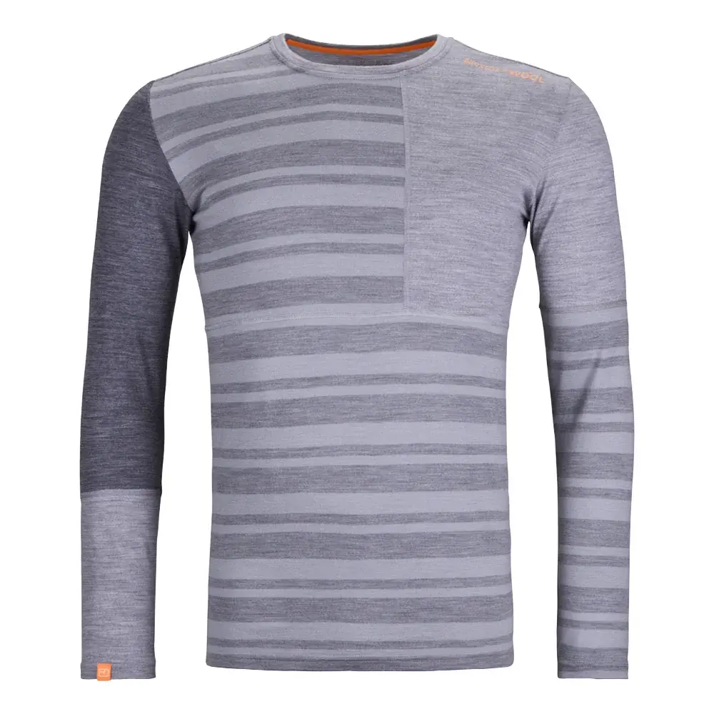 Herren-Funktions-Langarmshirt Ortovox 185 Rock'n'Wool Long Sleeve Grey blend