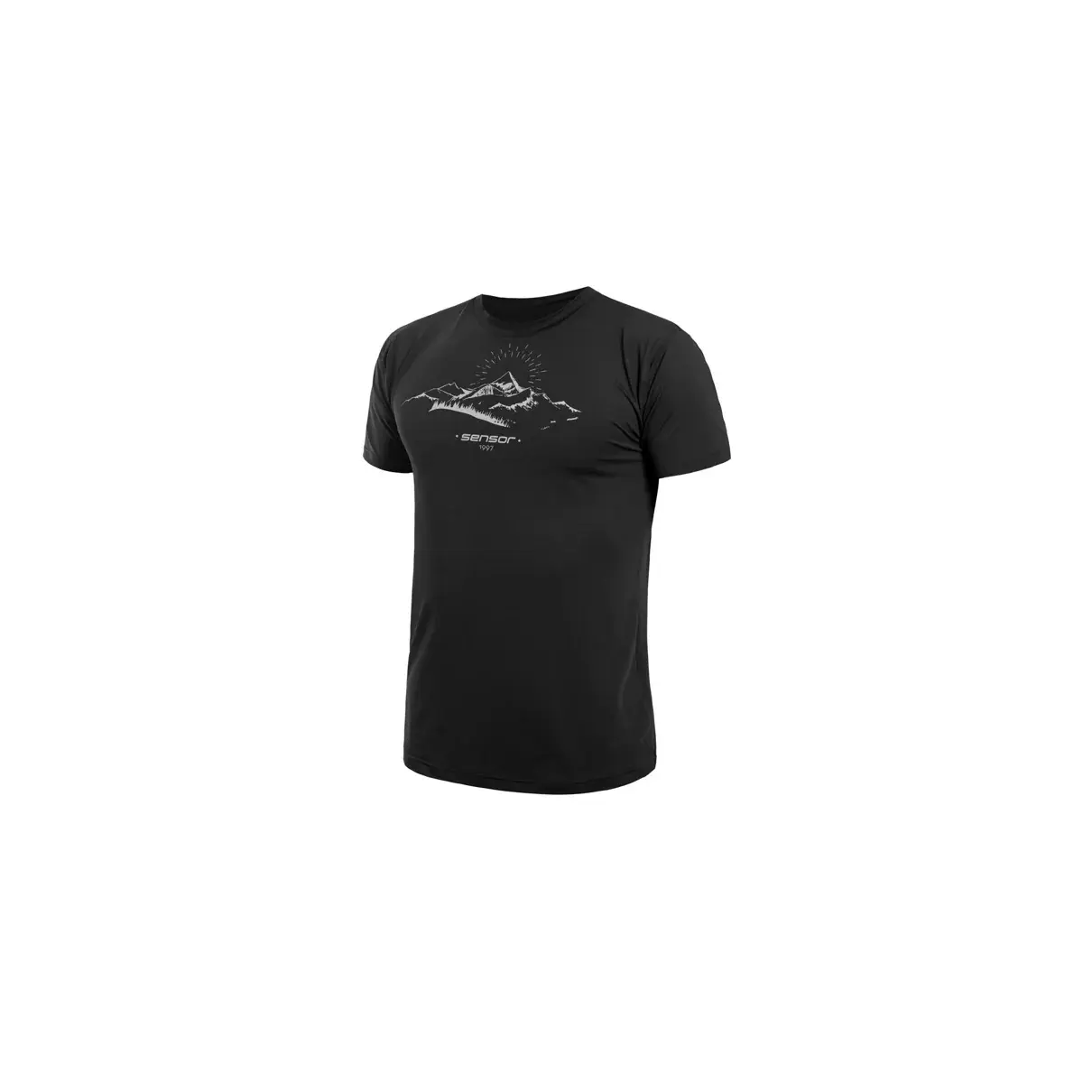 Sensor Herren-Funktionsshirt Sensor Coolmax Tech Mountains Schwarz