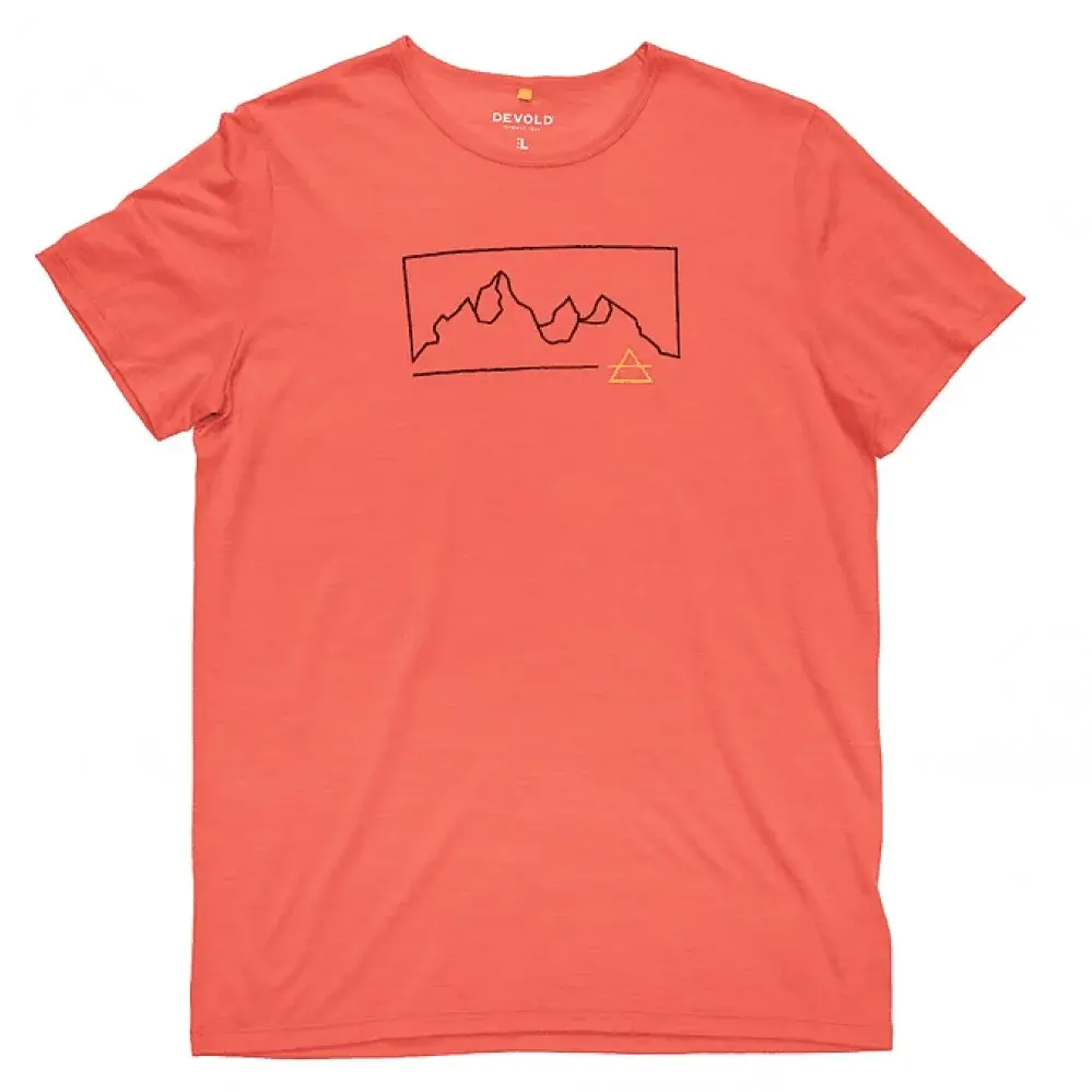 Devold Herren-Merinoshirt Devold Active "Outline" Tee Man cayenne