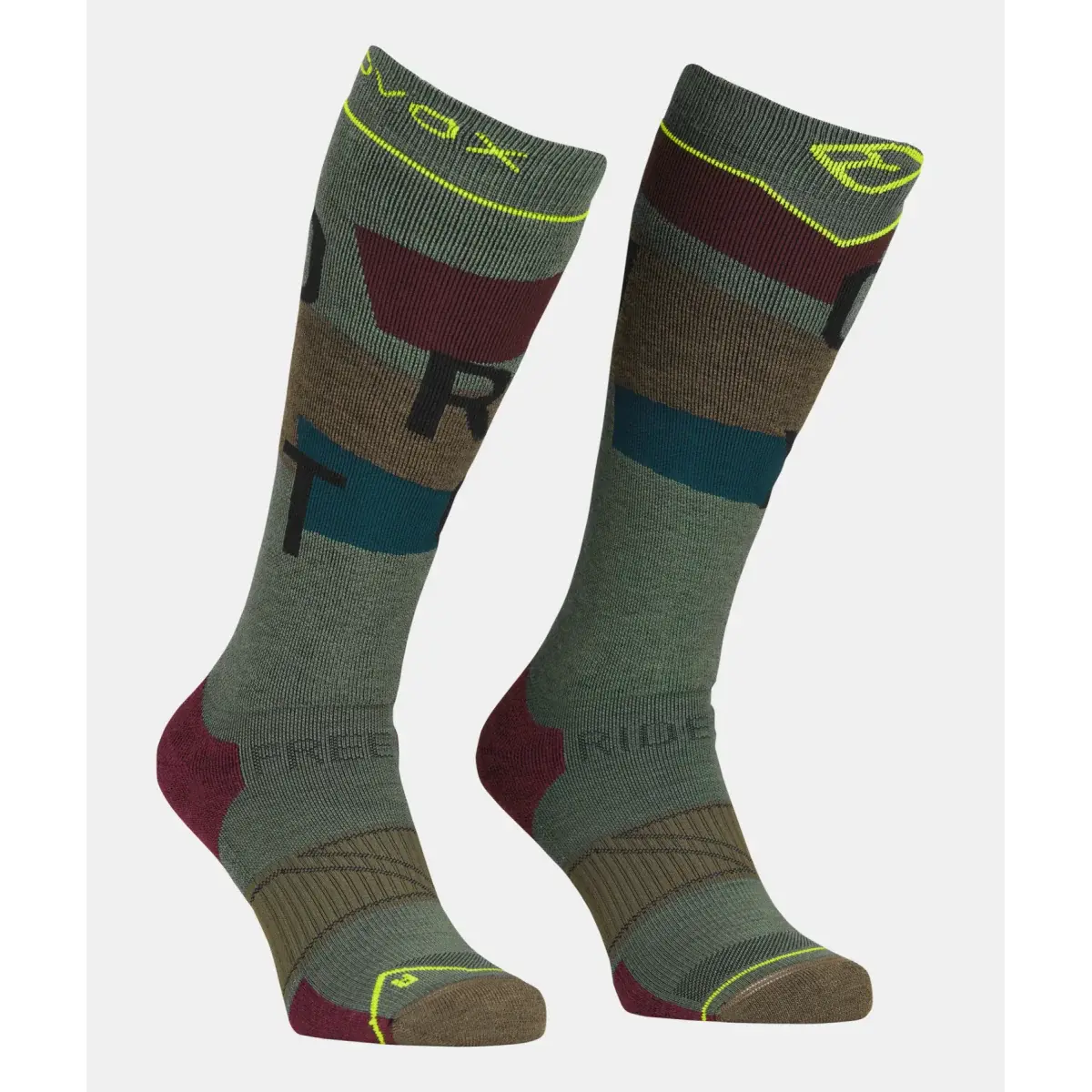 Ortovox Herren-Skisocken Ortovox Free Ride Long Socks Cozy wild herbs