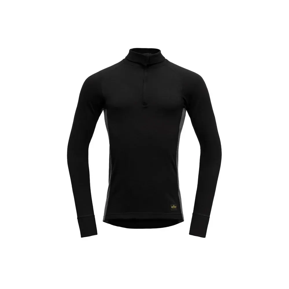 Devold Herren-Funktionsshirt Devold Spirit Shirt Zip Neck Black