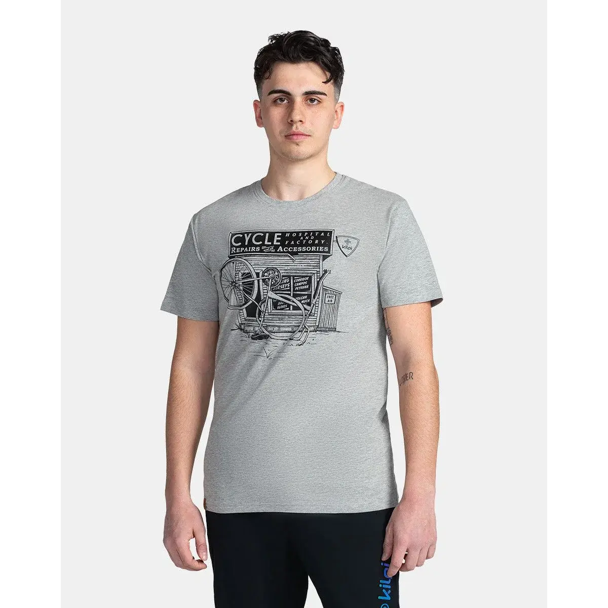 Kilpi Herren-Baumwoll-T-Shirt Kilpi Portela-M hellgrau