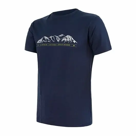 Sensor Herren-Funktions-T-Shirt Sensor Merino Active PT Mountains deep blue
