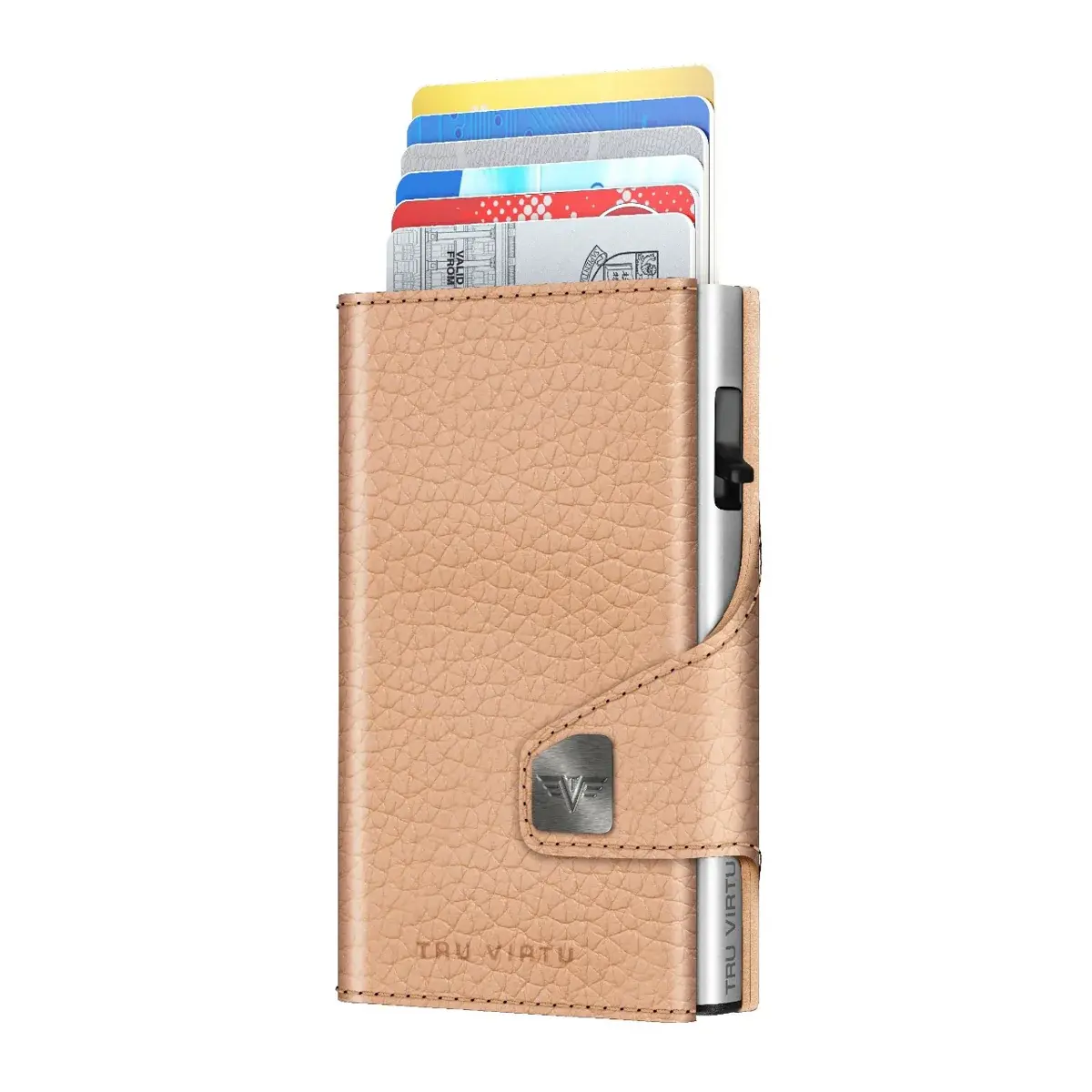 Tru Virtu Geldbörse Tru Virtu Click & Slide Leder Pebble Nude orange