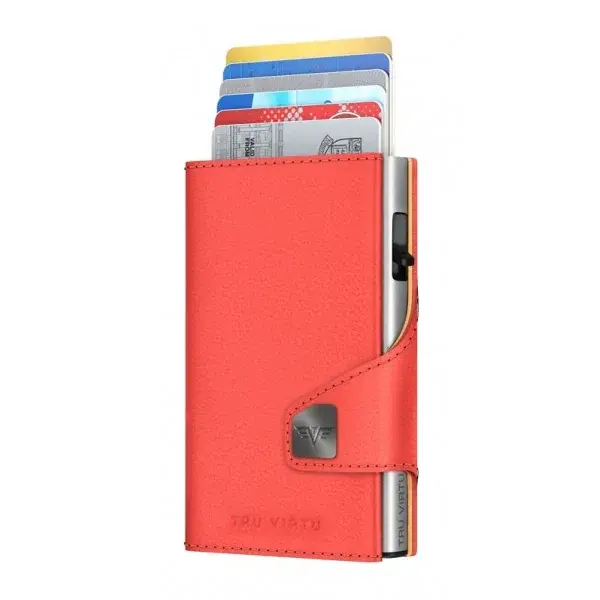 Tru Virtu Geldbörse Tru Virtu Click & Slide aus Bio-Apfelschalen Bio Apple Coral rot
