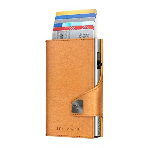 Tru Virtu Geldbörse Tru Virtu Click & Slide aus Bio-Apfelschalen Bio Apple Wallnut gelb