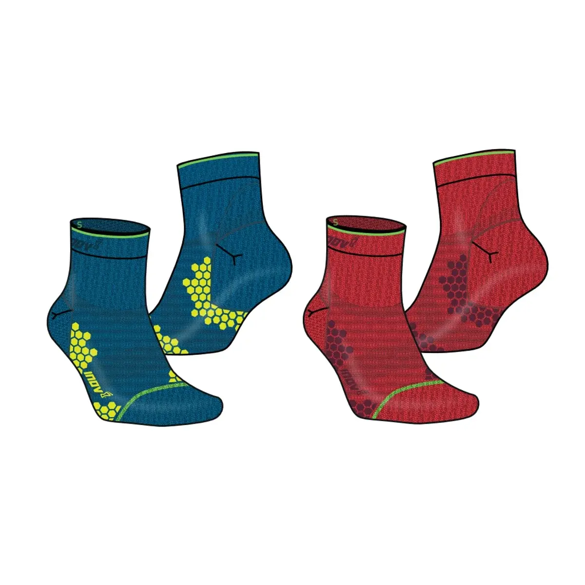Socken Inov8 Trailfly Sock Mid blue/red