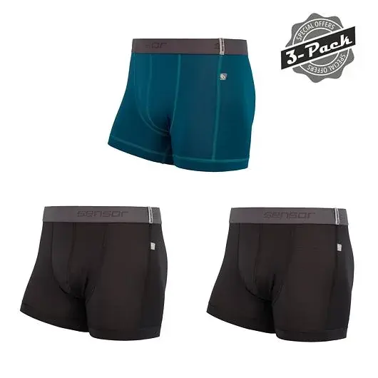 Sensor Herren-Boxershorts Sensor Coolmax Tech 3-Pack schwarz/saphir