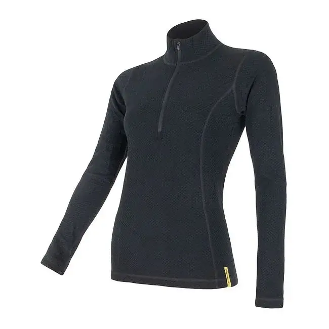 Sensor Damen-T-Shirt Sensor Merino DF Zip Langarm schwarz