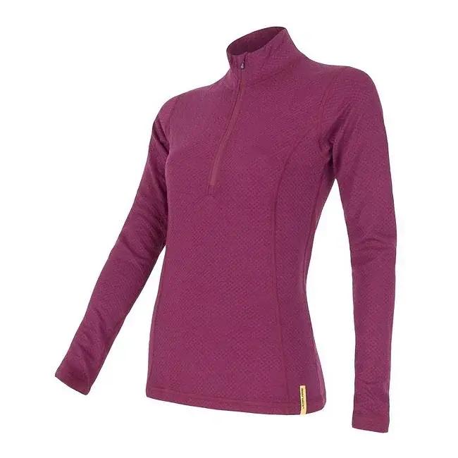 Sensor Damen-T-Shirt Sensor Merino DF Zip Langarm lilla