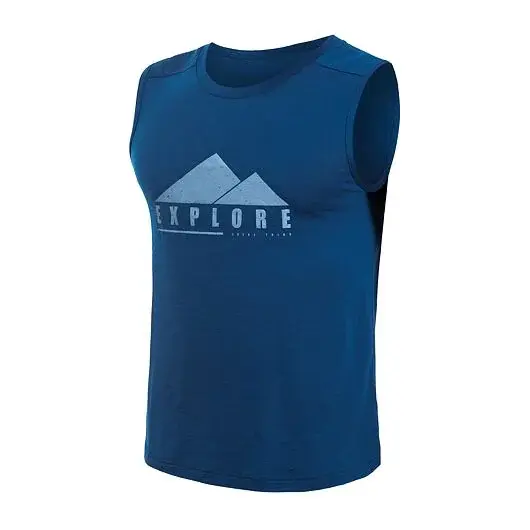 Herren-T-Shirt Sensor Merino Air EXPLORE ärmellos dunkelblau