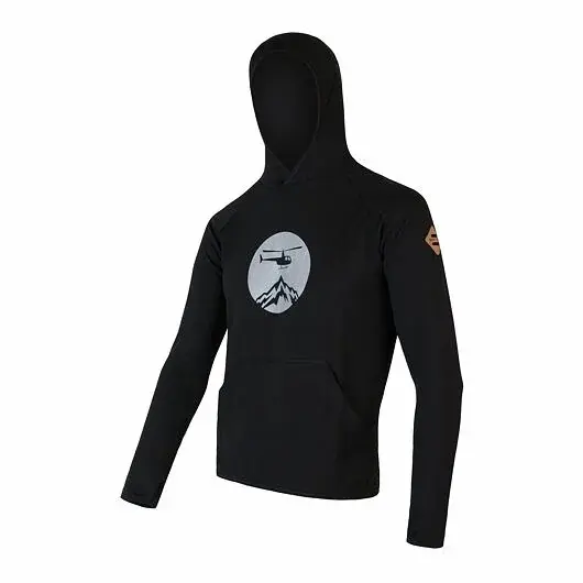 Sensor Herren-Sweatshirt Sensor Merino Upper Heli Kängurutasche schwarz