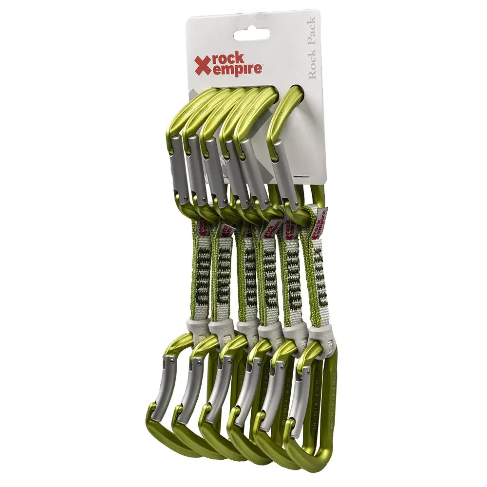 Rock Empire Expressschlingen-Set Rock Empire Komplet set Rock Pack Racer D13 Hellgrün 11cm 6Stk.