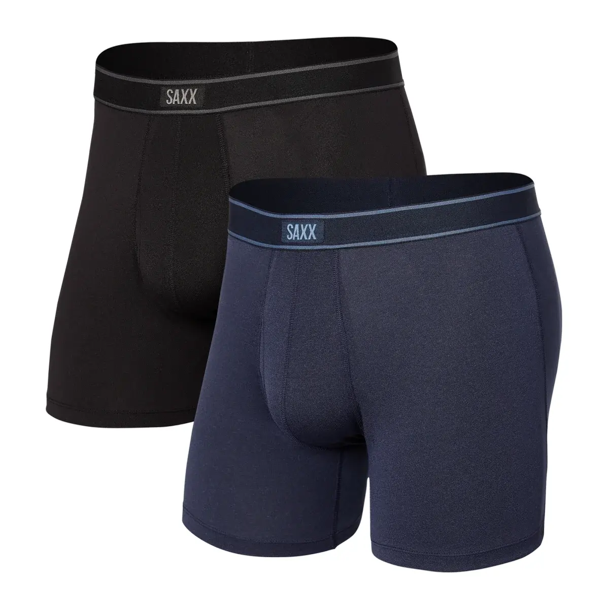 SAXX Herren-Boxershorts-Set SAXX Daytripper Boxer Brief Fly 2Pk Black/City Blue Heather