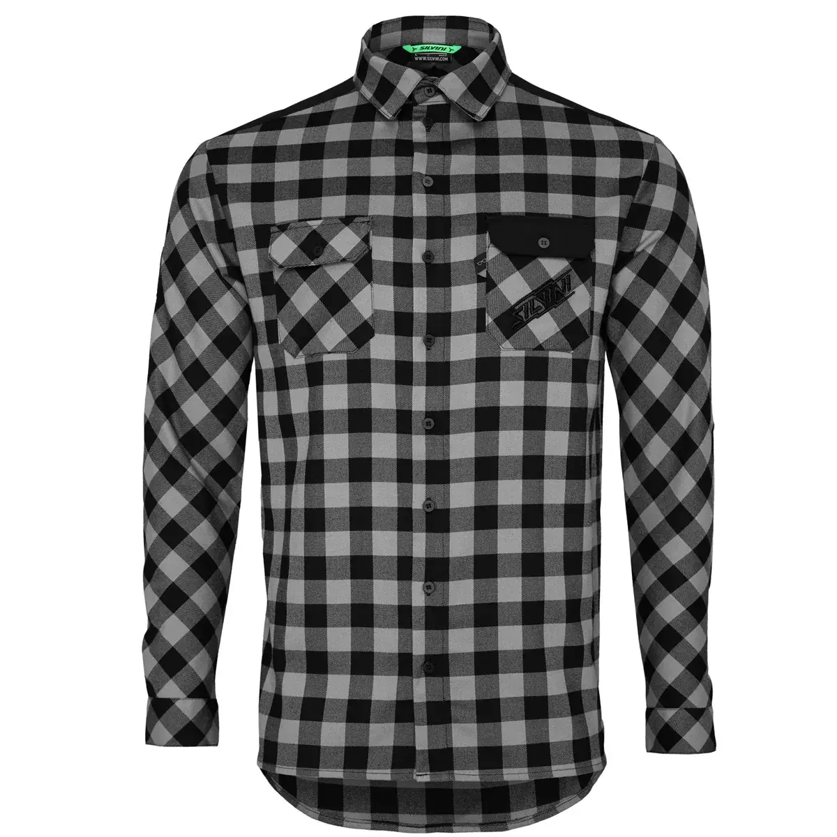 Silvini Herrenhemd Silvini MJ2131 Farini grey-black