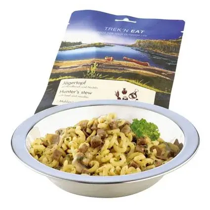 Trek´n Eat Trekkingnahrung Trek´n Eat Nudeln mit ausgewähltem Rindfleisch in duftenden Gewürzen nach Jägerart