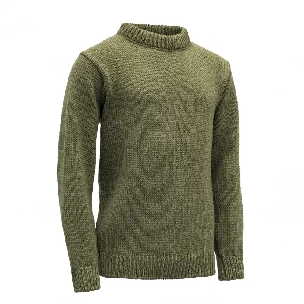 Unisex turistický svetr Devold Nansen Wool Sweater Olive