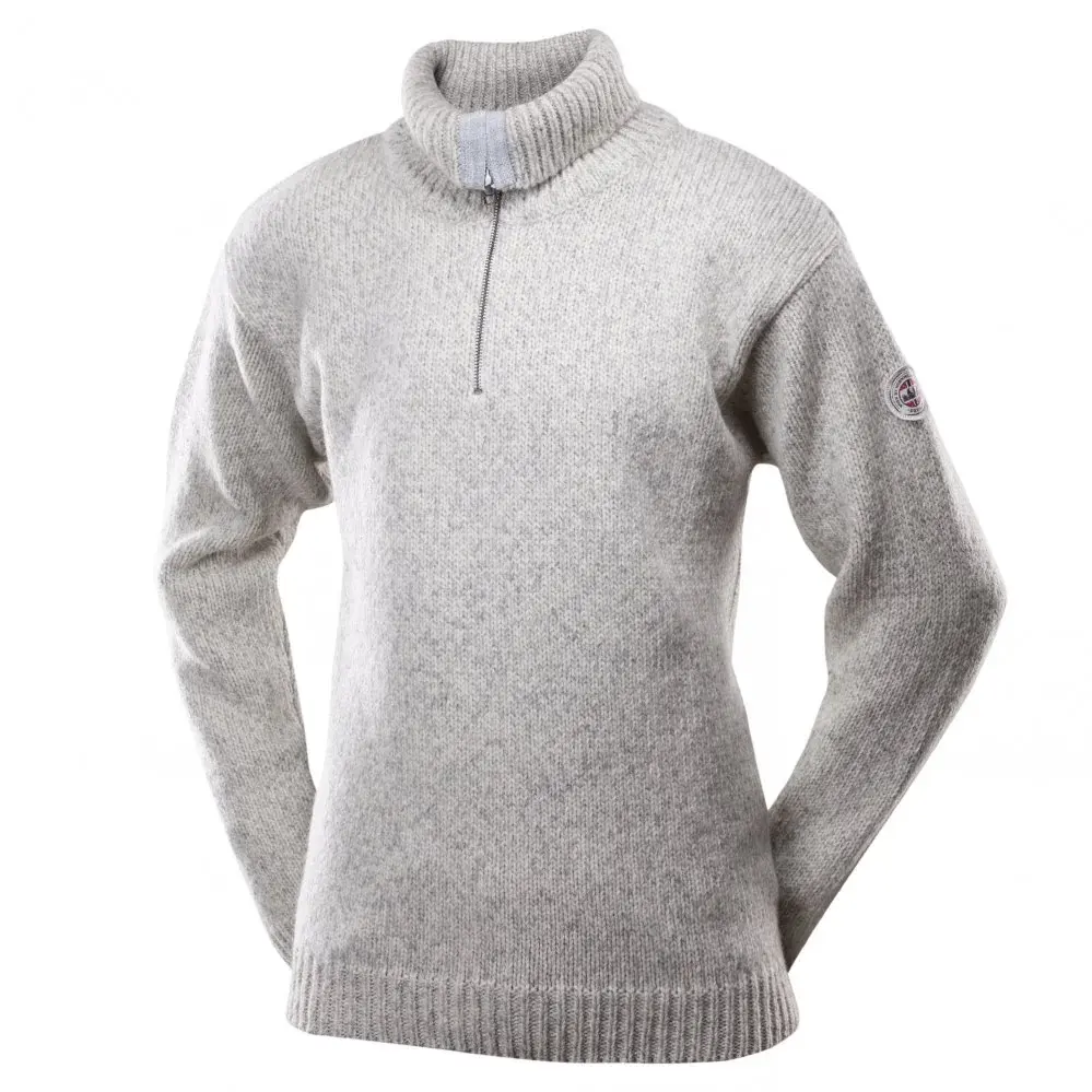Unisex-Wanderpullover Devold Nansen Wool Zip Neck Grey Melange