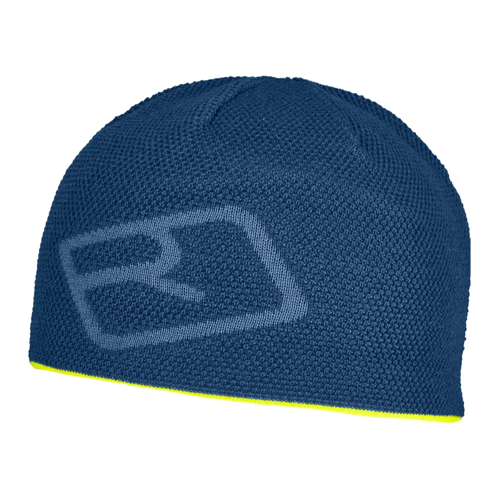 Vlněná čepice Ortovox Merino Logo Knit Beanie petrol blue
