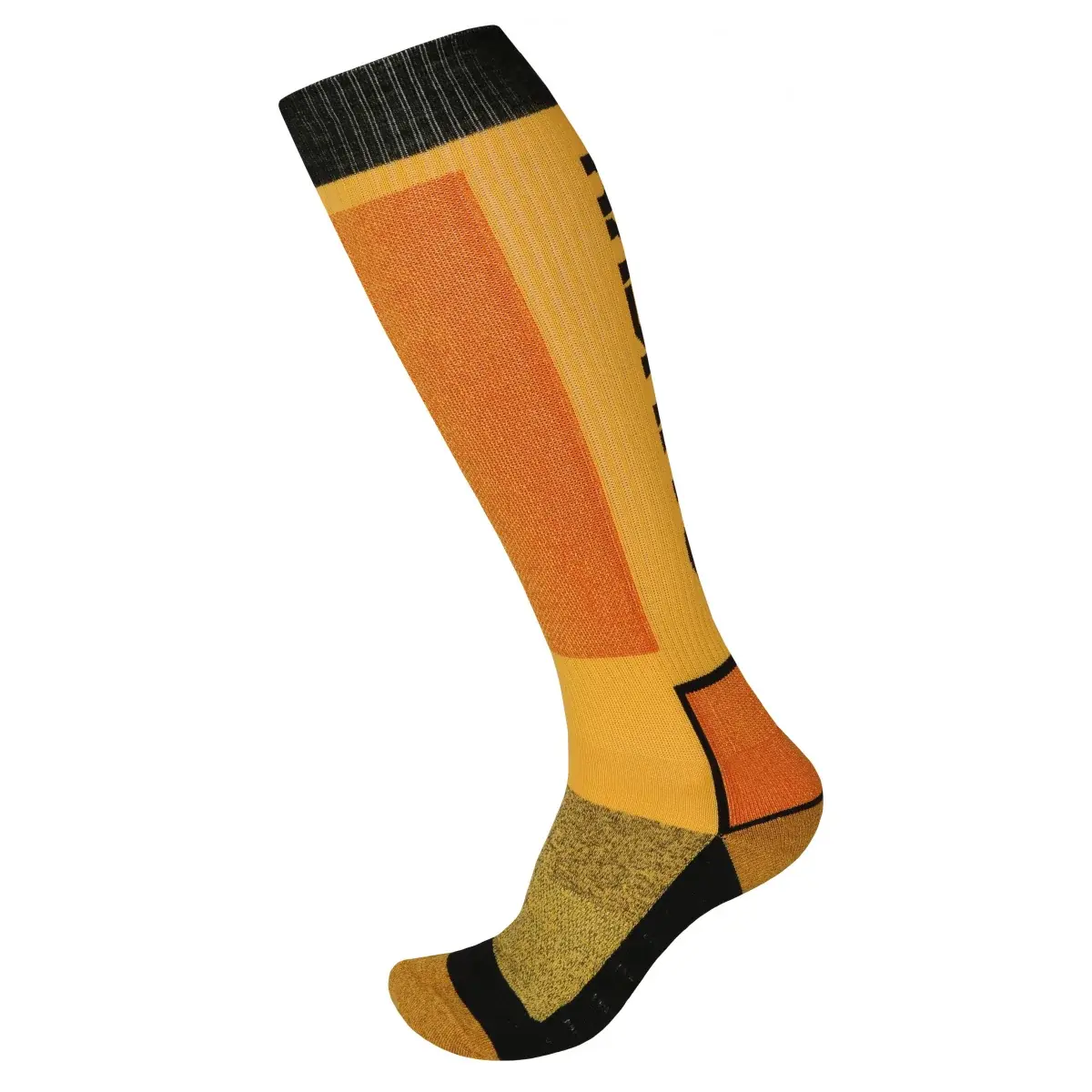 Hohe Socken Husky Snow Wool gelb/schwarz